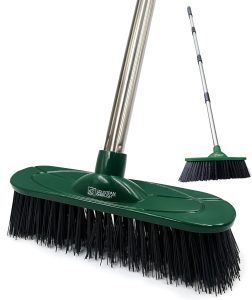 Cepillo de cerdas duras sintéticas de 10 pulgadas y mango de acero inoxidable espacesped