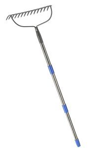 Rastrillo de metal para jardinería con 14 dientes espacesped